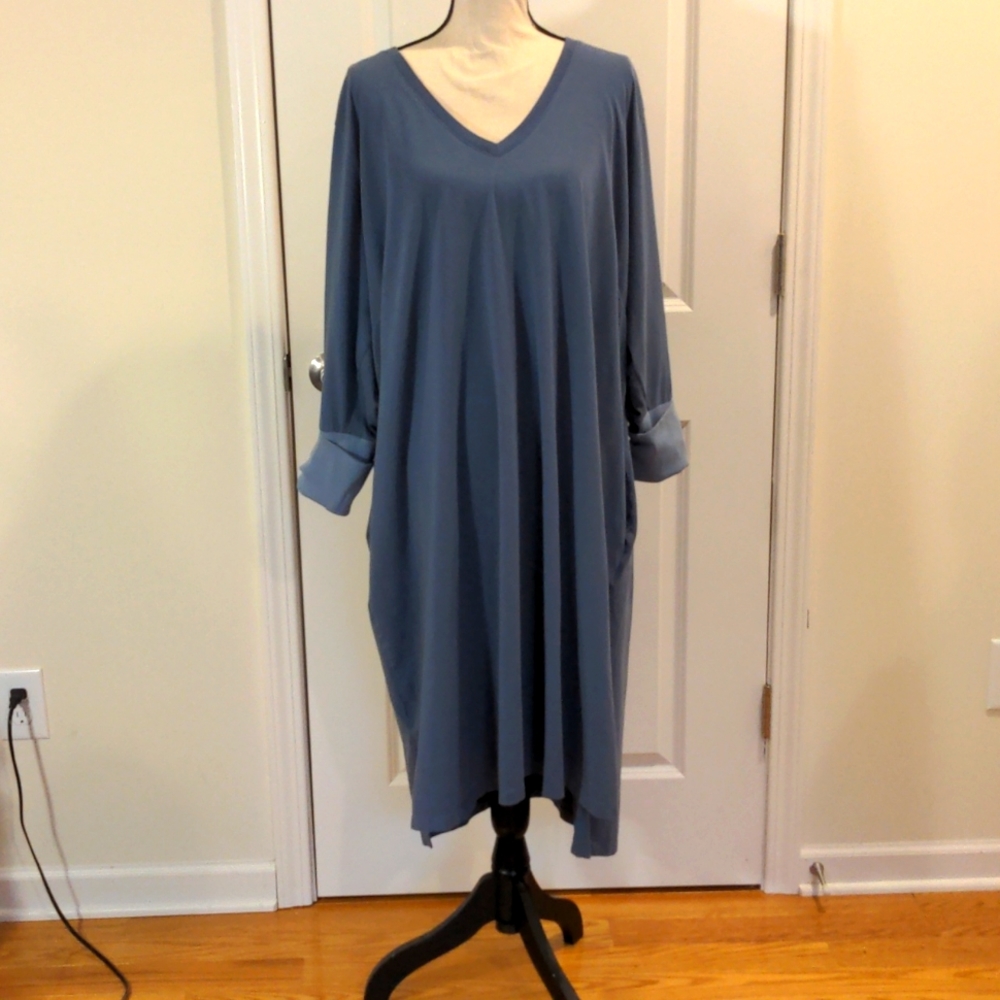 Universal Standard Rhine V Neck Color Block Cuff Dress Size L